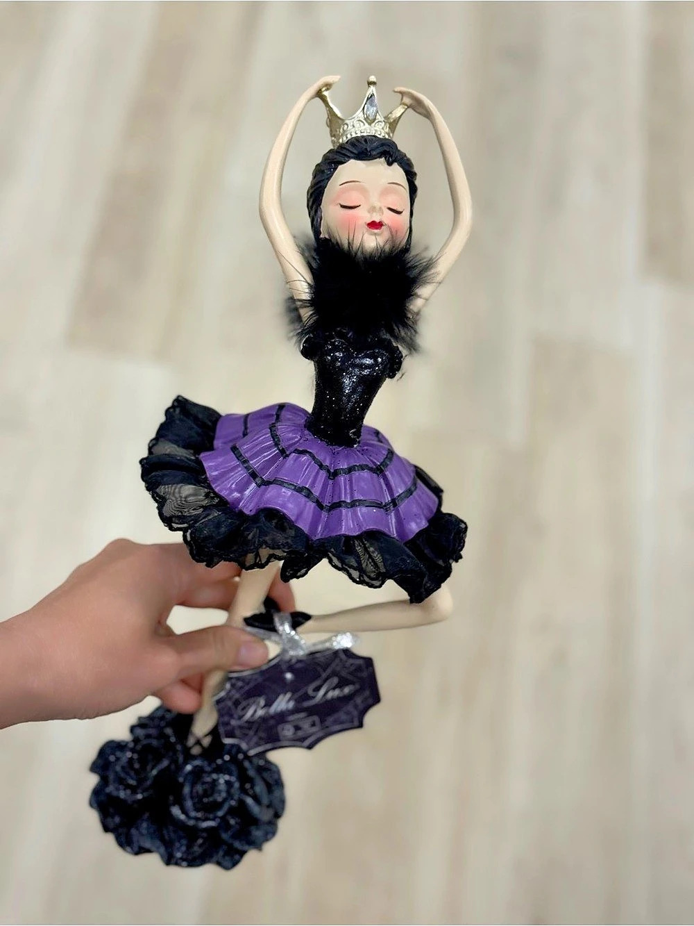 Purple & Black Ballerina Figurine